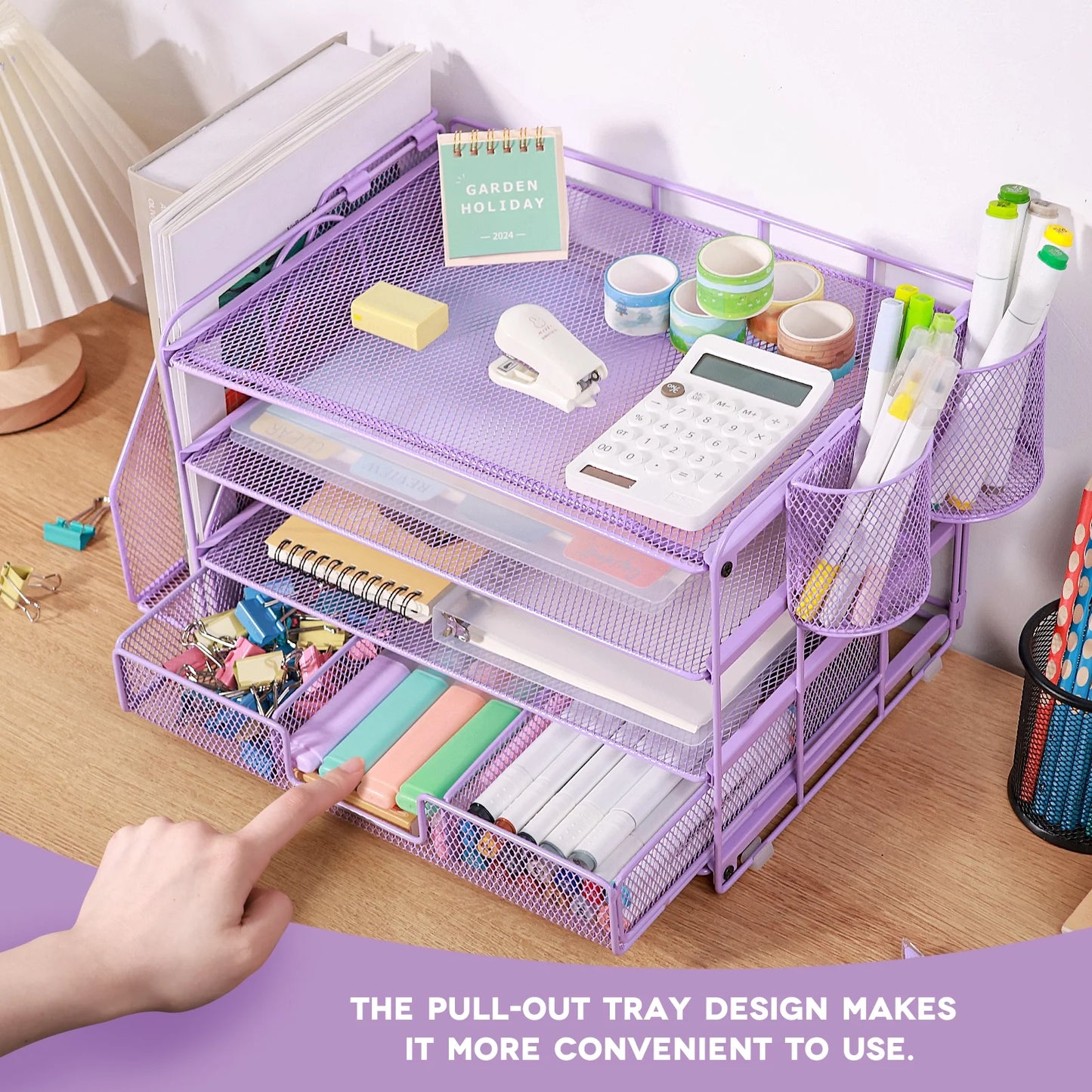 StackPro™ 4-Tier Desk Organizer Purple