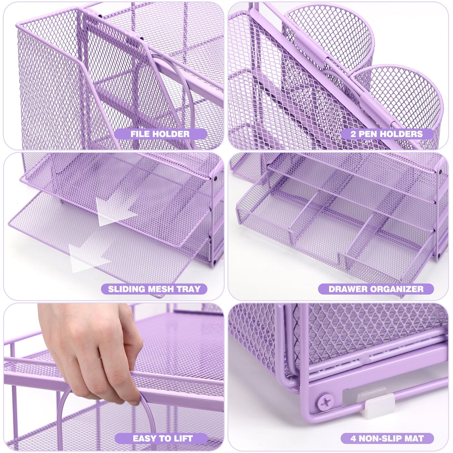 StackPro™ 4-Tier Desk Organizer Purple