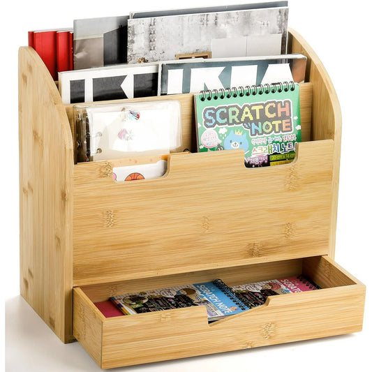 EcoSort™ Bamboo Desktop File Organizer