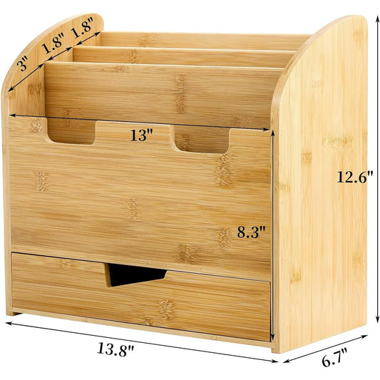 EcoSort™ Bamboo Desktop File Organizer