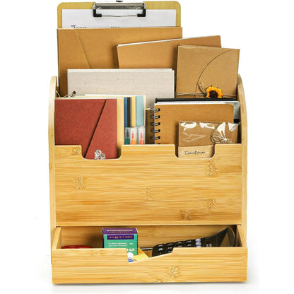 EcoSort™ Bamboo Desktop File Organizer