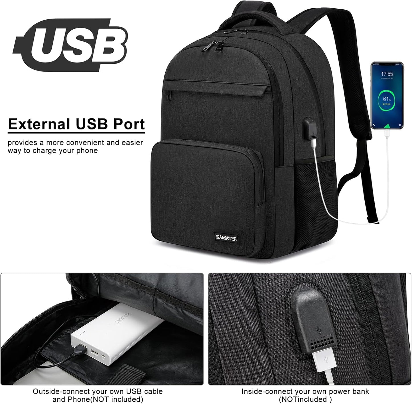 GuardPack™ 15.6" Laptop & School Backpack(Black)