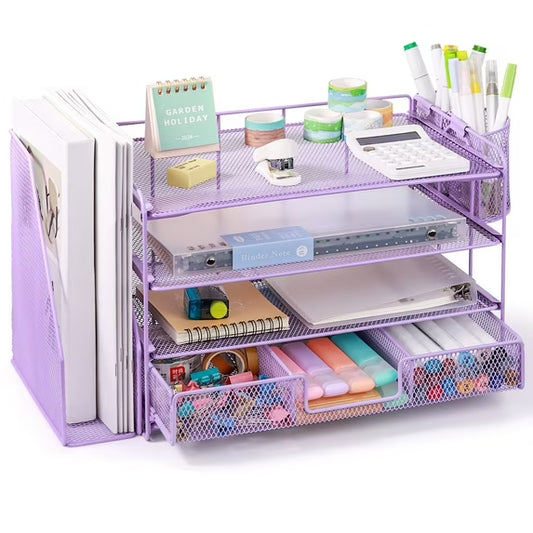 StackPro™ 4-Tier Desk Organizer Purple