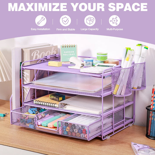 StackPro™ 4-Tier Desk Organizer Purple