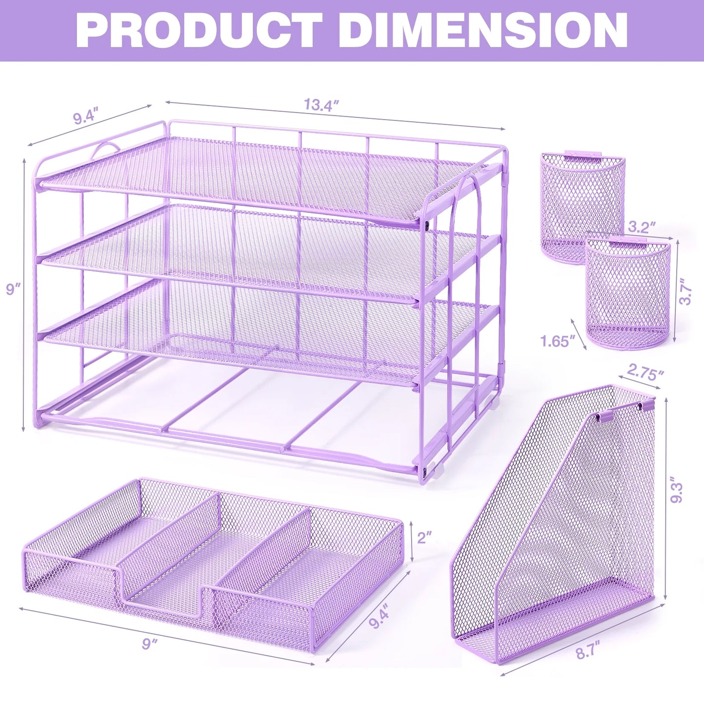 StackPro™ 4-Tier Desk Organizer Purple