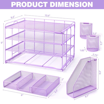 StackPro™ 4-Tier Desk Organizer Purple
