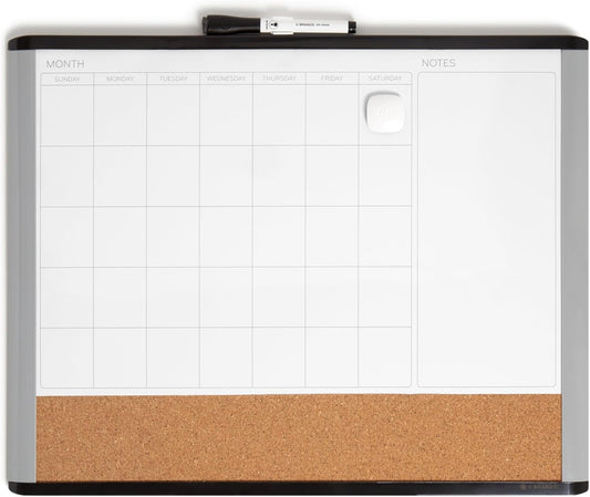 SyncBoard™ 3-in-1 Magnetic Dry Erase Calendar (20"x16")