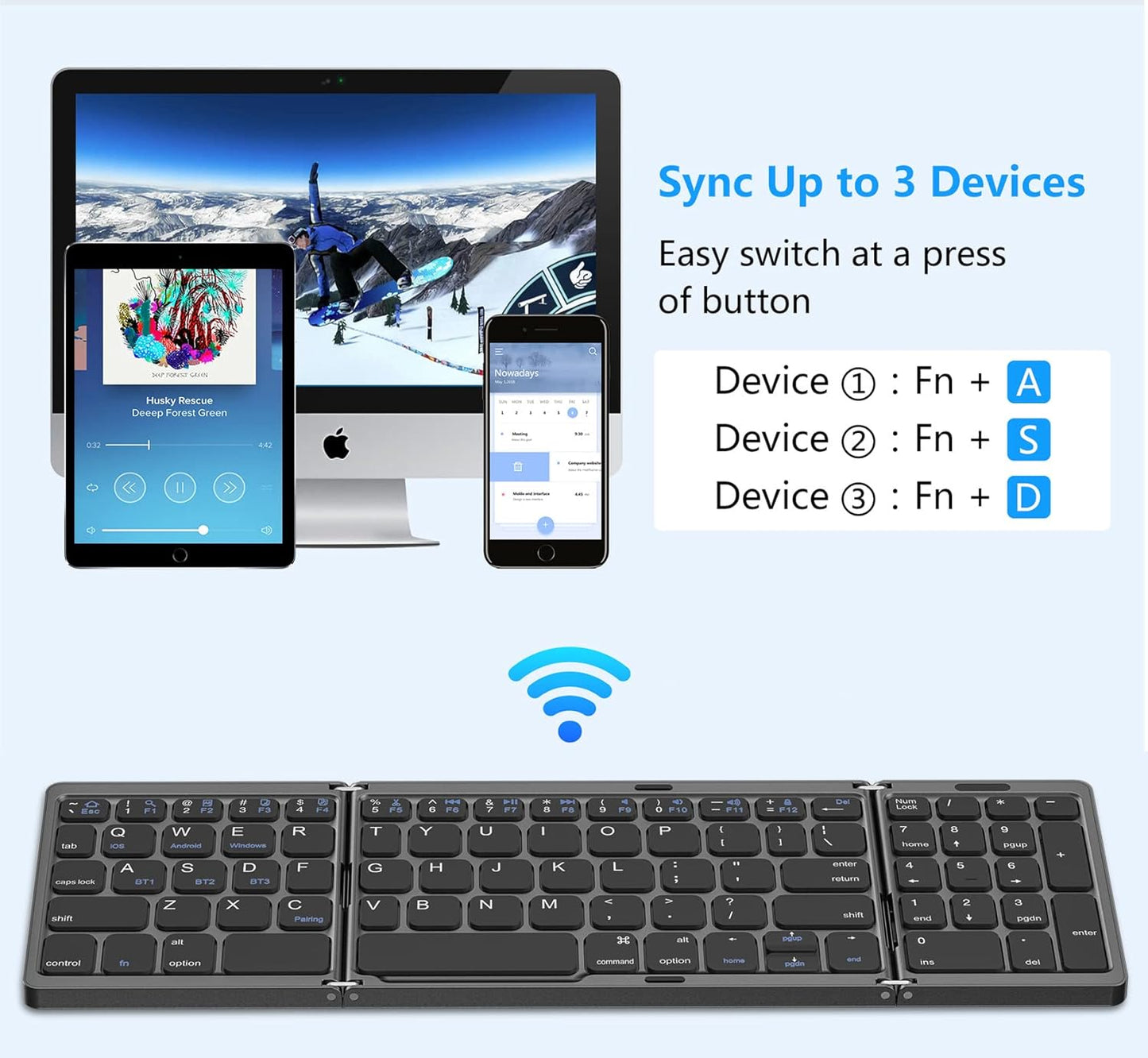 KeyFold™ Foldable Bluetooth Keyboard