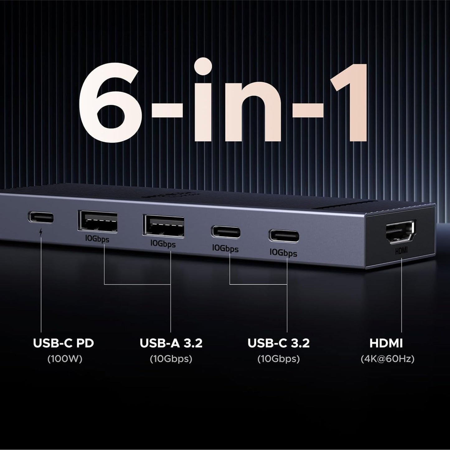CoreLink™ 6-in-1 USB-C Hub, 10Gbps & 4K HDMI