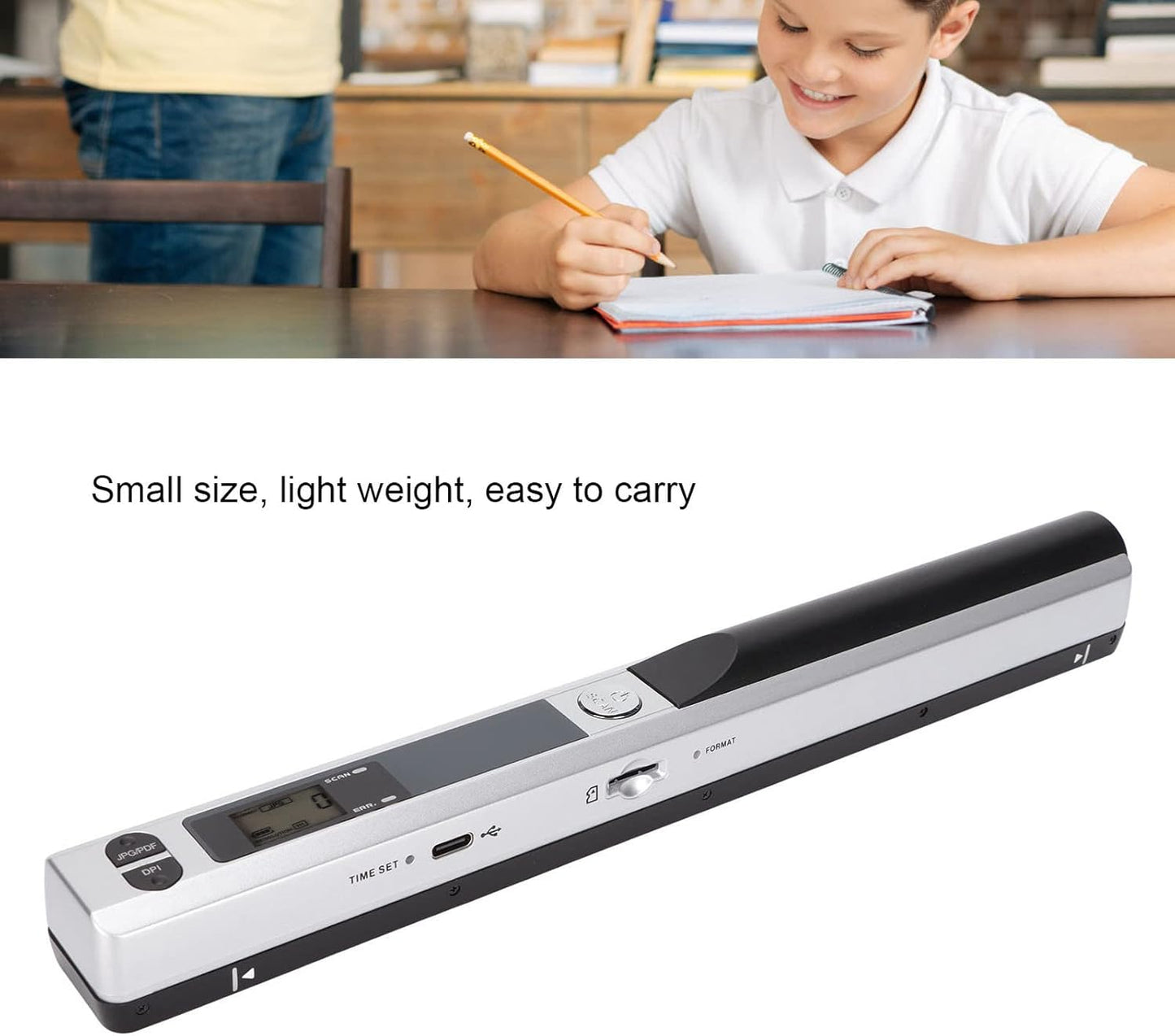 DocuScan™ Portable Handheld Scanner (Silver/Black)
